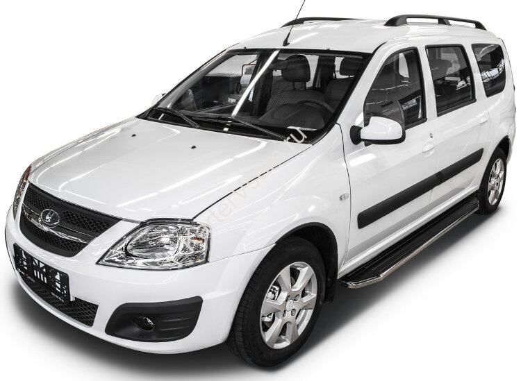 Пороги на автомобиль "Premium" Rival для Lada Largus универсал 2012-2021, 193 см, 2 шт., алюминий, A193ALP.6001.2