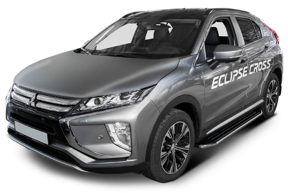 Пороги площадки (подножки) "Premium" Rival для Mitsubishi Eclipse Cross 2018-2021, 180 см, 2 шт., алюминий, A180ALP.4007.1 купить недорого