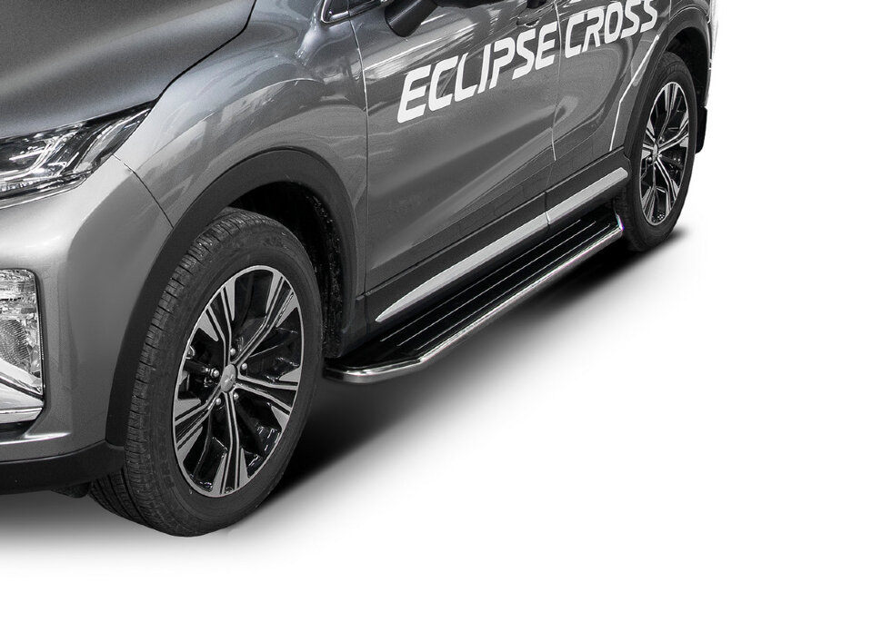 Пороги площадки (подножки) "Premium" Rival для Mitsubishi Eclipse Cross 2018-2021, 180 см, 2 шт., алюминий, A180ALP.4007.1 с доставкой по всей России