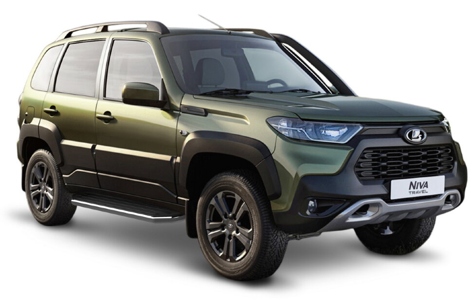Пороги площадки (подножки) "Premium" Rival для Lada Niva Travel 2021-н.в., 160 см, 2 шт., алюминий, A160ALP.6006.1 купить недорого