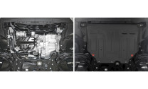 Защита картера и КПП АвтоБроня для Audi A3 8V (V - 1.2; 1.4; 1.8) 2012-2016, штампованная, сталь 1.5 мм, с крепежом, 111.05128.1