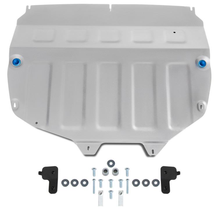 Защита картера и КПП Rival (увеличенная) для Chery Tiggo 4 Pro (V - 1.5) 2022-н.в., алюминий 3 мм, с крепежом, штампованная, 333.0920.1