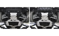 Защита радиатора, КПП и РК Rival (черная) для Rolls-Royce Cullinan 2018-н.в., штампованная, алюминий 4 мм, с крепежом, 4 части, K333.2503.1