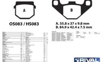 Тормозные колодки квадрацикла BaltMotors Jumbo 700 MAX, Jumbo 700  (2001-2023) арт. OS083