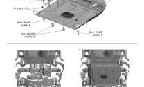 Защита радиатора, картера, КПП и РК Rival для Toyota Land Cruiser Prado 150 рестайлинг 2013-2017, оцинкованная сталь 1.5 мм, с крепежом, штампованная, 3 части, KZZZ.9516.1