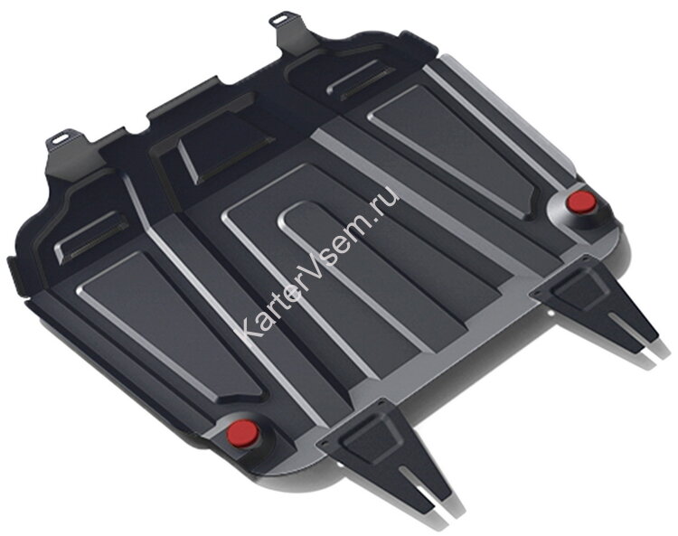Защита картера и КПП АвтоБроня (увеличенная) для Mitsubishi Outlander XL 2005-2012, штампованная, сталь 1.8 мм, с крепежом, 111.04016.3