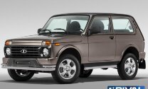 Защита переднего бампера d57+d42 + комплект крепежа, RIVAL, Lada 4x4 Urban 2014-