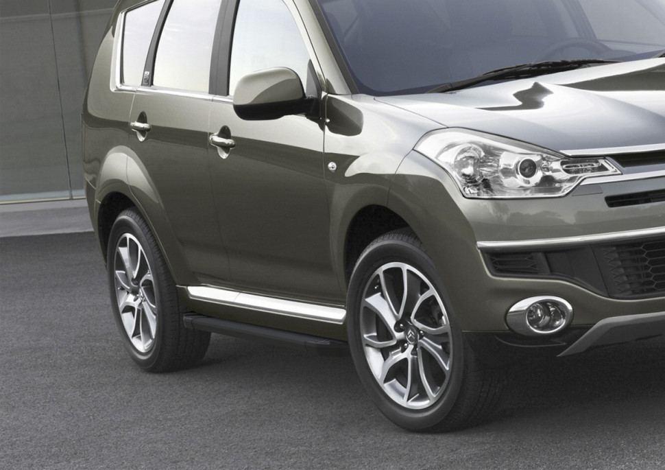 Пороги площадки (подножки) "Black" Rival для Citroen C-Crosser 2007-2013, 173 см, 2 шт., алюминий, F173ALB.4005.1 с доставкой по всей России