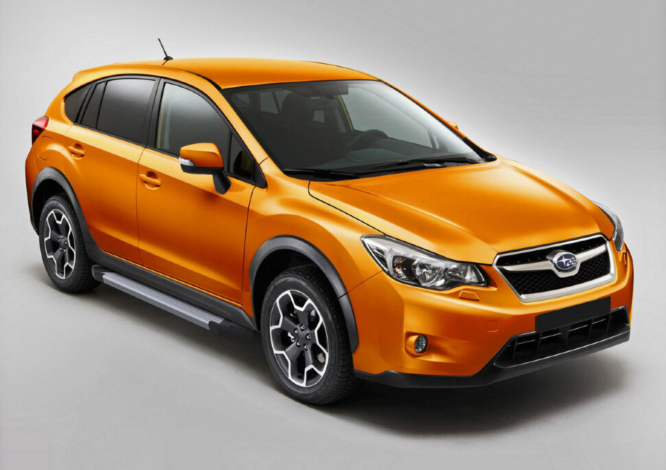 Пороги площадки (подножки) "Silver" Rival для Subaru XV I 2011-2016, 173 см, 2 шт., алюминий, F173AL.5402.1 купить недорого