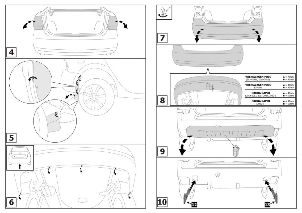 Фаркоп Volkswagen Polo шар A (ТСУ) арт. F.5112.001