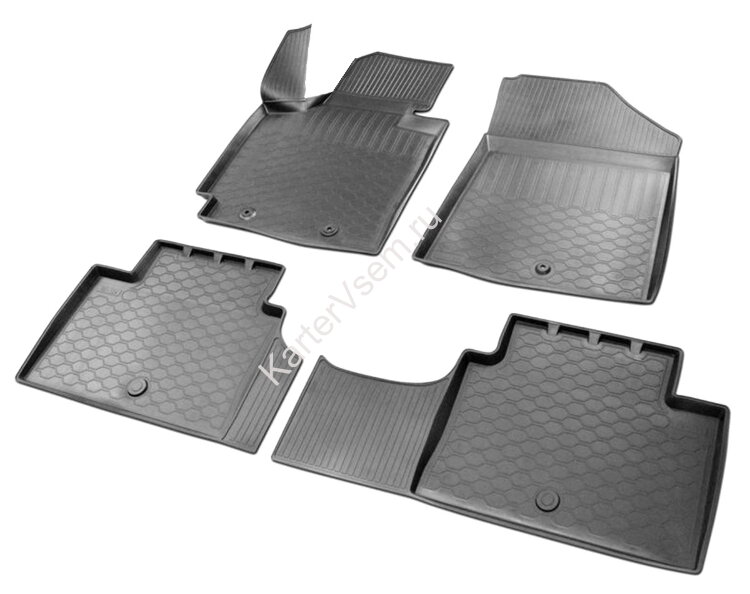 Коврики в салон автомобиля Rival для Chery Tiggo 7 Pro (Elite, Luxury) 2020-н.в., полиуретан, с крепежом, 4 части, 10908001