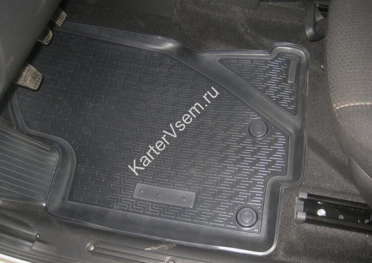 Коврики в салон автомобиля Rival для Datsun on-DO седан 2014-2020, полиуретан, с крепежом, 5 частей, 16001001