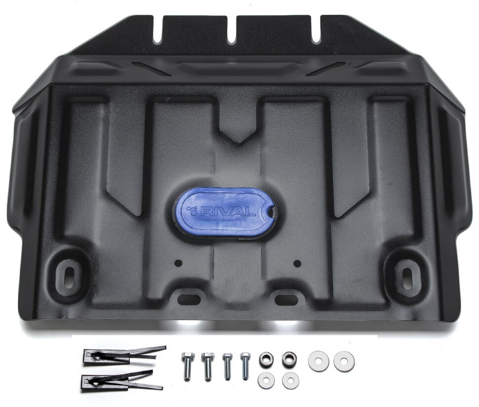 Защита картера Rival для Toyota Land Cruiser Prado 150 2009-2013 (устан-ся совместно с 111.9516.1), сталь 1.8 мм, с крепежом, штампованная, 111.5784.1