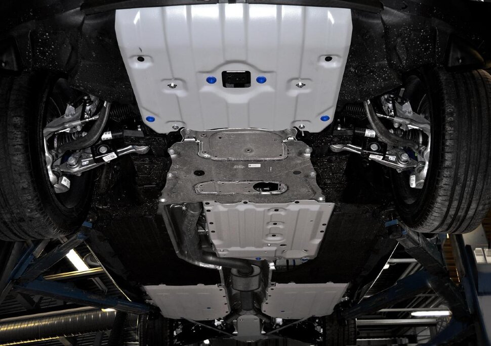 Защита радиатора, картера, КПП, РК, топливного бака и редуктора Rival для BMW X5 G05 (xDrive 25d) 2018-н.в., штампованная, алюминий 3 мм, с крепежом, 5 частей, K333.0534.1