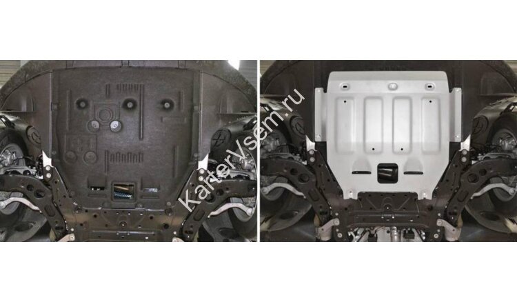 Защита картера и КПП Rival для Mini Hatch III (Cooper S) 2013-2018 2018-н.в., штампованная, алюминий 4 мм, с крепежом, 333.8205.1