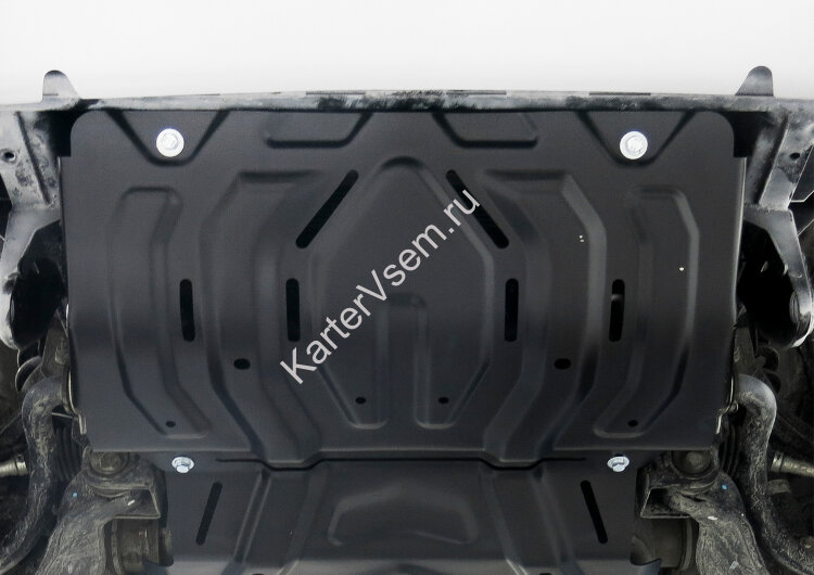 Защита радиатора АвтоБроня для Fiat Fullback 2016-н.в., штампованная, сталь 1.8 мм, с крепежом, 111.04046.2