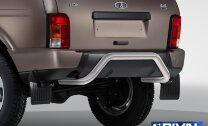 Защита заднего бампера d57 Скоба + комплект крепежа, RIVAL, Lada 4x4 Urban 2014-