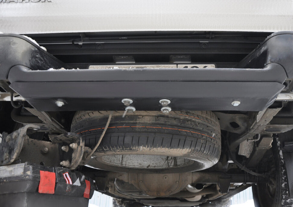Защита заднего бампера АвтоБроня для Volkswagen Amarok 2010-2019, сталь 1.8 мм, с крепежом, 111.05841.1