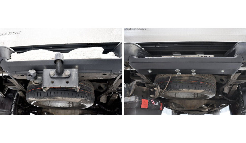 Защита заднего бампера АвтоБроня для Volkswagen Amarok 2010-2019, сталь 1.8 мм, с крепежом, 111.05841.1