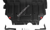 Защита картера и КПП АвтоБроня для Volkswagen Caddy (Фольксваген Кэдди) V поколение 2020-н.в., сталь 1.5 мм, с крепежом, штампованная, 111.05880.1