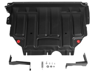 Защита картера и КПП АвтоБроня для Volkswagen Caddy (Фольксваген Кэдди) V поколение 2020-н.в., сталь 1.5 мм, с крепежом, штампованная, 111.05880.1