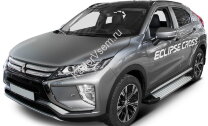 Пороги площадки (подножки) "Silver" Rival для Mitsubishi Eclipse Cross 2018-2021, 180 см, 2 шт., алюминий, F180AL.4007.1 купить недорого