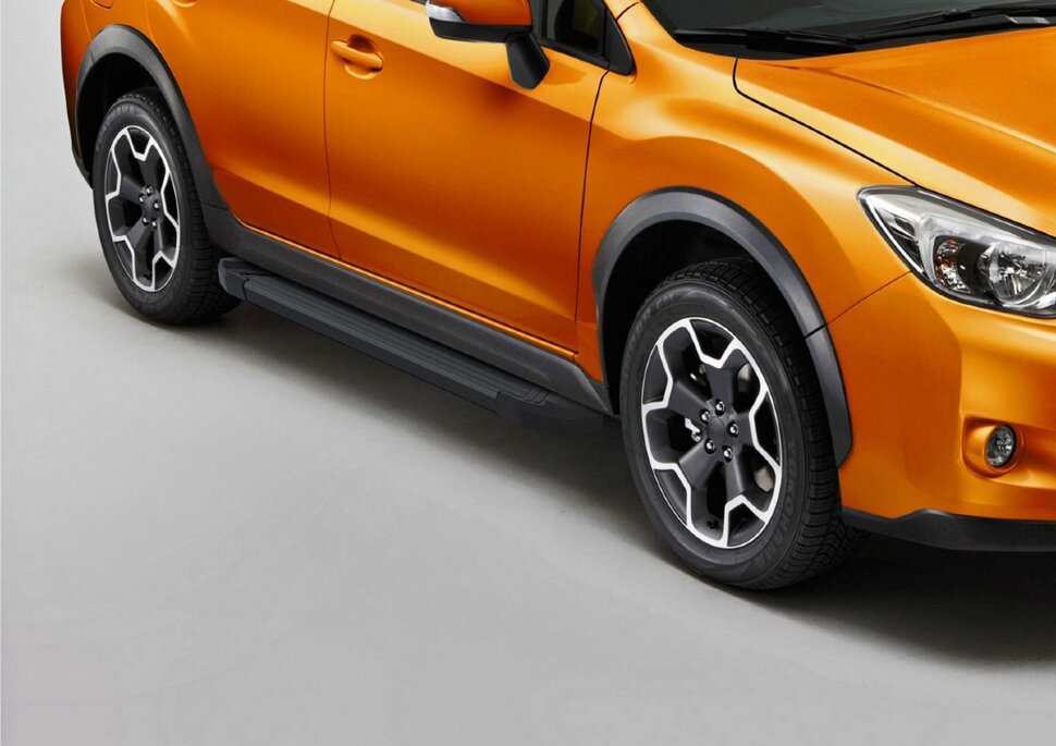 Пороги площадки (подножки) "Black" Rival для Subaru XV I 2011-2016, 173 см, 2 шт., алюминий, F173ALB.5402.1 с доставкой по всей России
