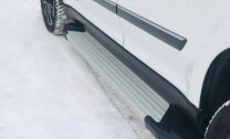Пороги площадки (подножки) "Silver" Rival для Lada Niva Travel 2021-н.в., 160 см, 2 шт., алюминий, F160AL.6006.1