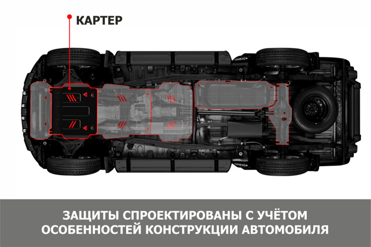 Защита картера АвтоБроня для Audi A4 B6 (V - 1.6; 1.8; 1.9D; 2.0) 2000-2006, штампованная, сталь 1.8 мм, с крепежом, 111.05813.1