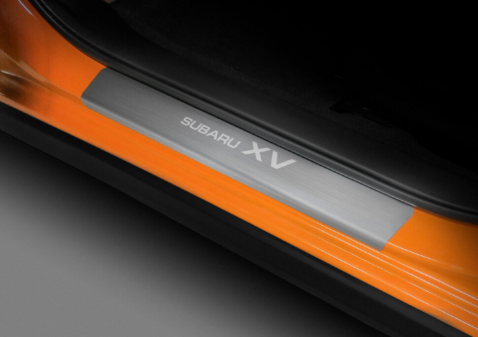Накладки на пороги Rival для Subaru XV II 2017-н.в., нерж. сталь, с надписью, 4 шт., NP.5401.3 с доставкой по всей России