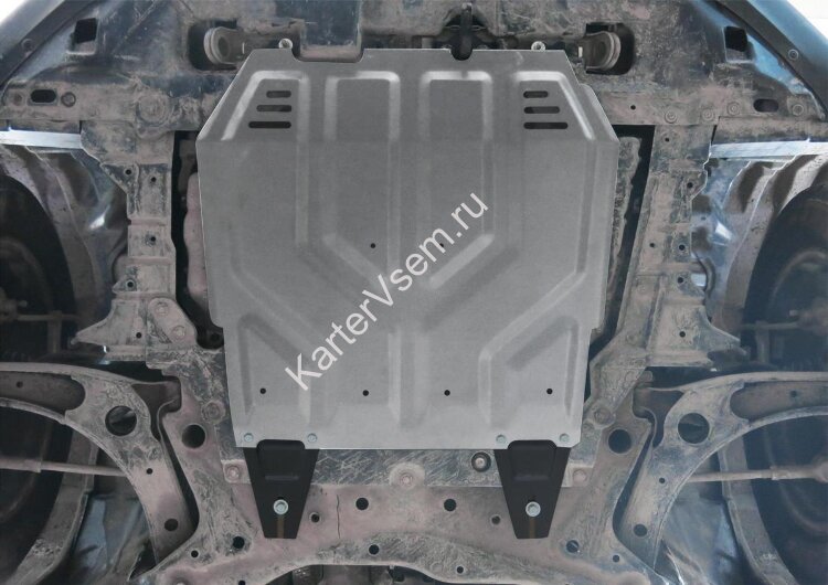Защита картера и КПП Rival для Mitsubishi ASX 2010-2020, штампованная, алюминий 3 мм, с крепежом, 333.4037.1