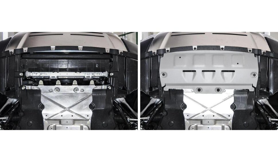 Защита радиатора Rival для Rolls-Royce Cullinan 2018-н.в., штампованная, алюминий 4 мм, с крепежом, 333.2501.1