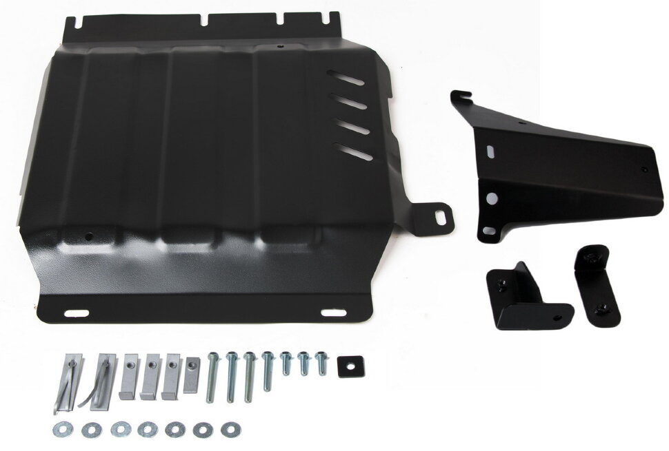 Защита РК Rival для Nissan Pathfinder R51 2004-2010 (устанавл-ся совместно с 2111.4166.2.3), сталь 3 мм, 2 части , с крепежом, штампованная, 2111.4167.1.3