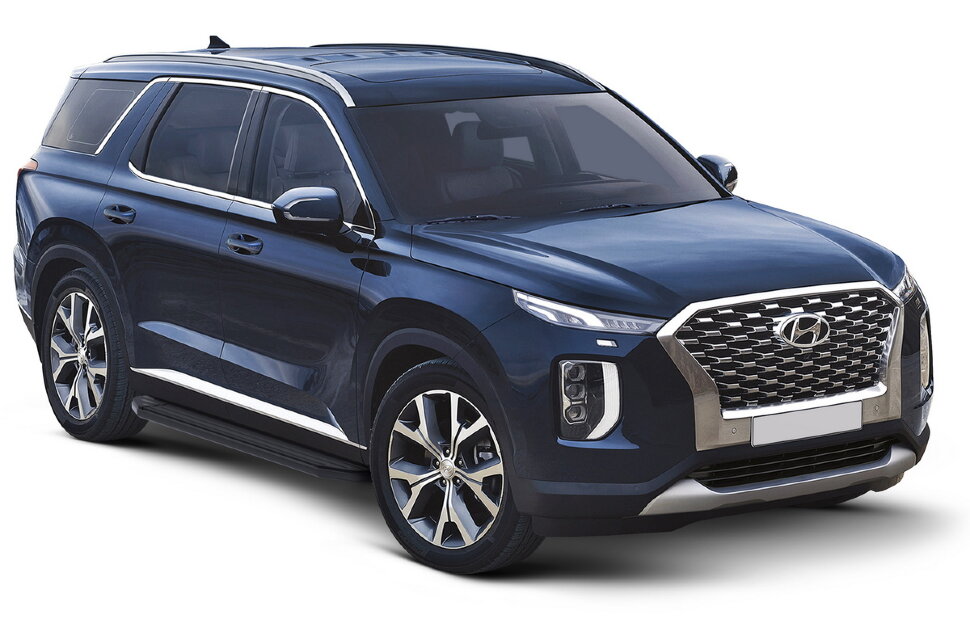Пороги площадки (подножки) "Premium-Black" Rival для Hyundai Palisade 2020-н.в., 193 см, 2 шт., алюминий, A193ALB.2311.1 купить недорого
