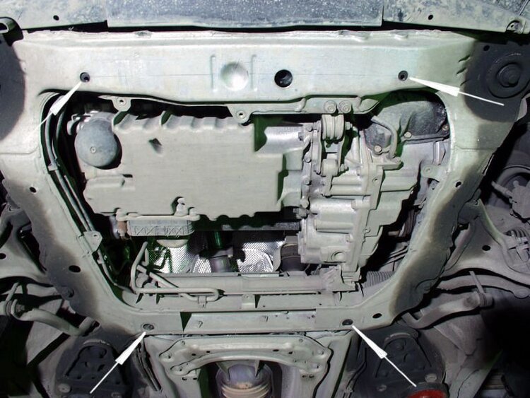 Защита картера и КПП Volvo S 60 двигатель 2,0; 2,4; 2,5; 2,8; 2,4d; 2,5D  (1998-2006)  арт: 25.0647