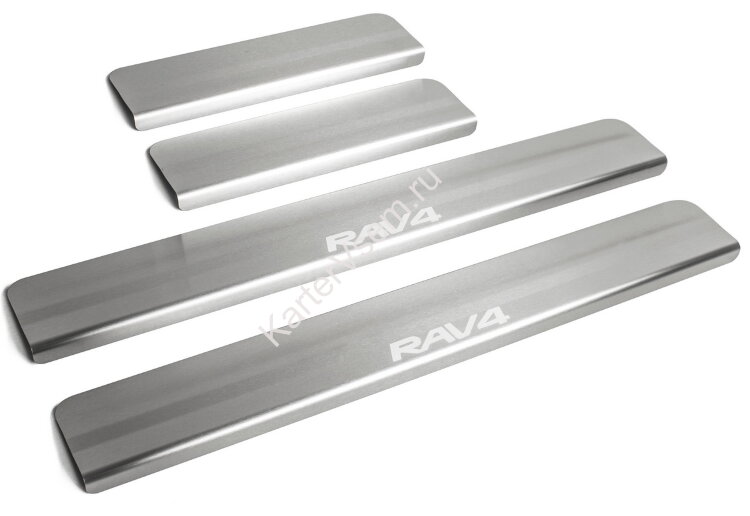 Накладки на пороги Rival для Toyota RAV 4 CA40 2012-2019, нерж. сталь, с надписью, 4 шт., NP.5703.3 купить недорого