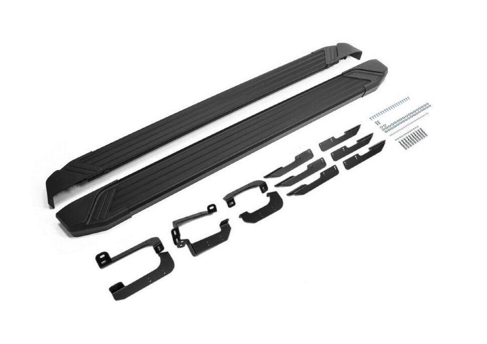 Пороги площадки (подножки) "Black" Rival для Chery Tiggo 8 Pro 2021-н.в., 180 см, 2 шт., алюминий, F180ALB.0905.2 купить недорого