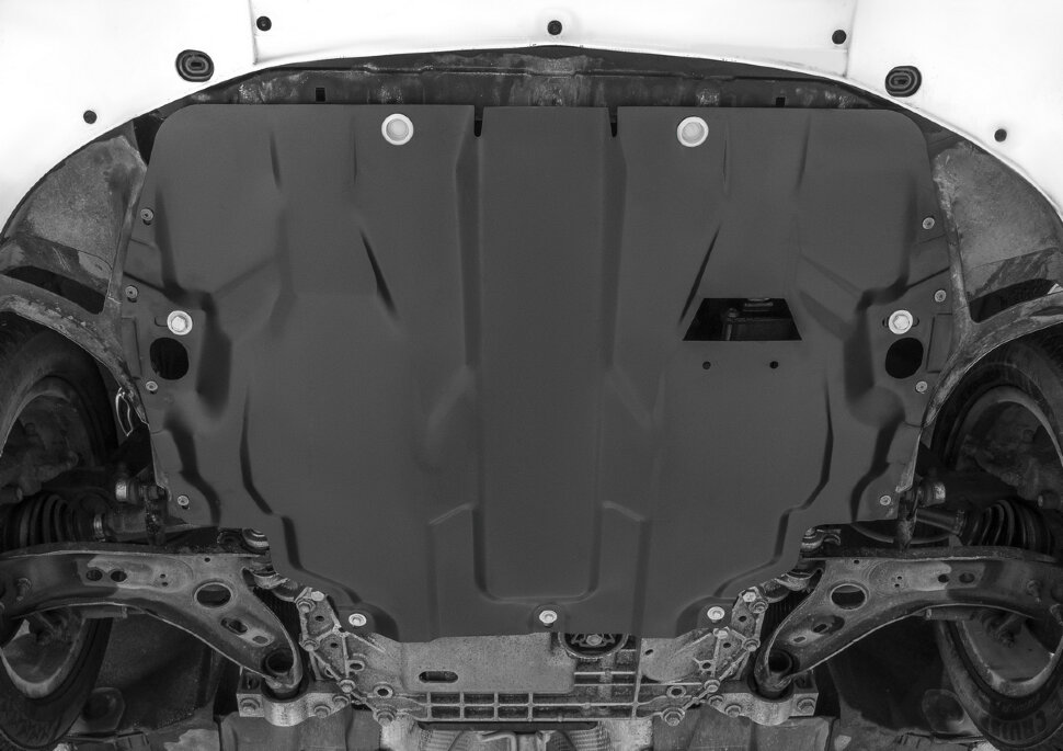 Защита картера и КПП AutoMax для Skoda Superb II 2008-2015, сталь 1.4 мм, с крепежом, штампованная, AM.5107.1