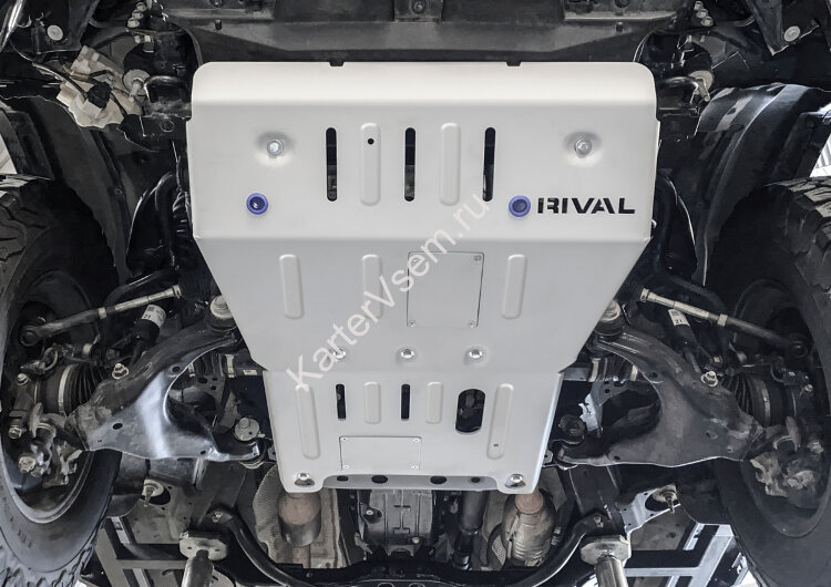 Защита картера Rival для Toyota 4Runner V 4WD 2013-н.в., алюминий 6 мм, с крепежом, штампованная, 2333.9542.1.6