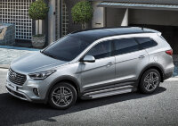 Пороги площадки (подножки) "Silver" Rival для Hyundai Grand Santa Fe 2013-2018, 180 см, 2 шт., алюминий, F180AL.2306.2