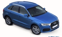 Пороги на автомобиль (подножки) "Premium-Black" Rival для Audi Q3 I 2011-2018, 173 см, 2 шт., алюминий, A173ALB.0301.1