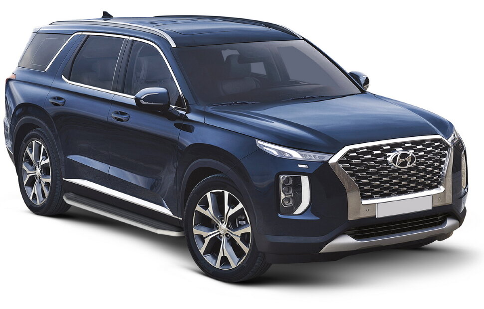 Пороги площадки (подножки) "Premium" Rival для Hyundai Palisade 2020-н.в., 193 см, 2 шт., алюминий, A193ALP.2311.1 купить недорого