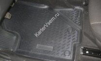 Коврики в салон автомобиля Rival для Lada Kalina I, II поколение седан, хэтчбек, универсал 2004-2018, полиуретан, с крепежом, 5 частей, 16001001