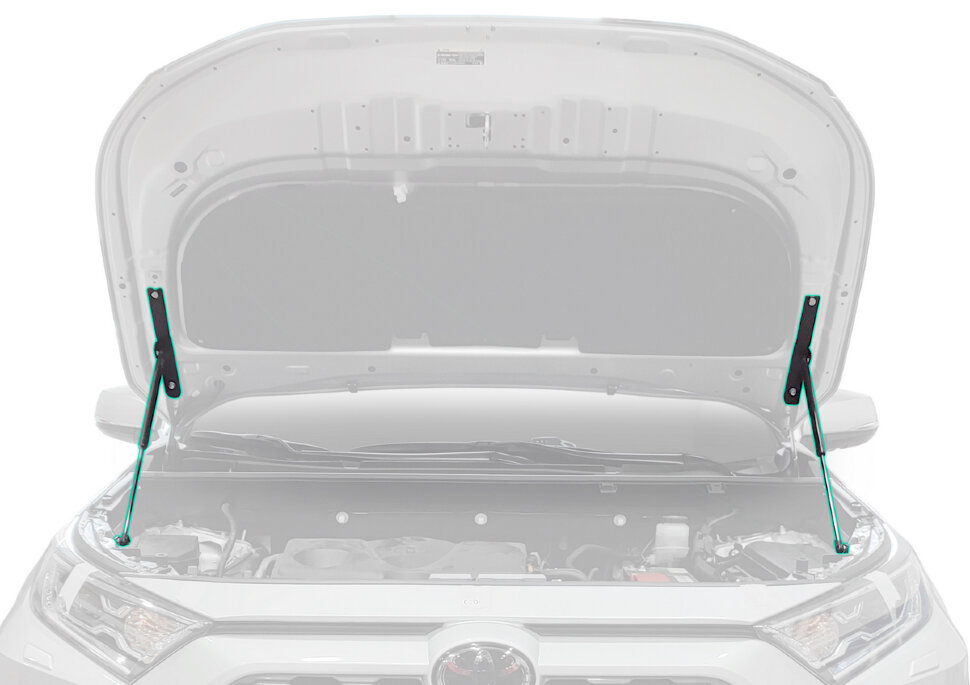 Газовые упоры капота Pneumatic для Toyota RAV 4 XA50 2019-н.в., 2 шт., KU-TY-RV04-02