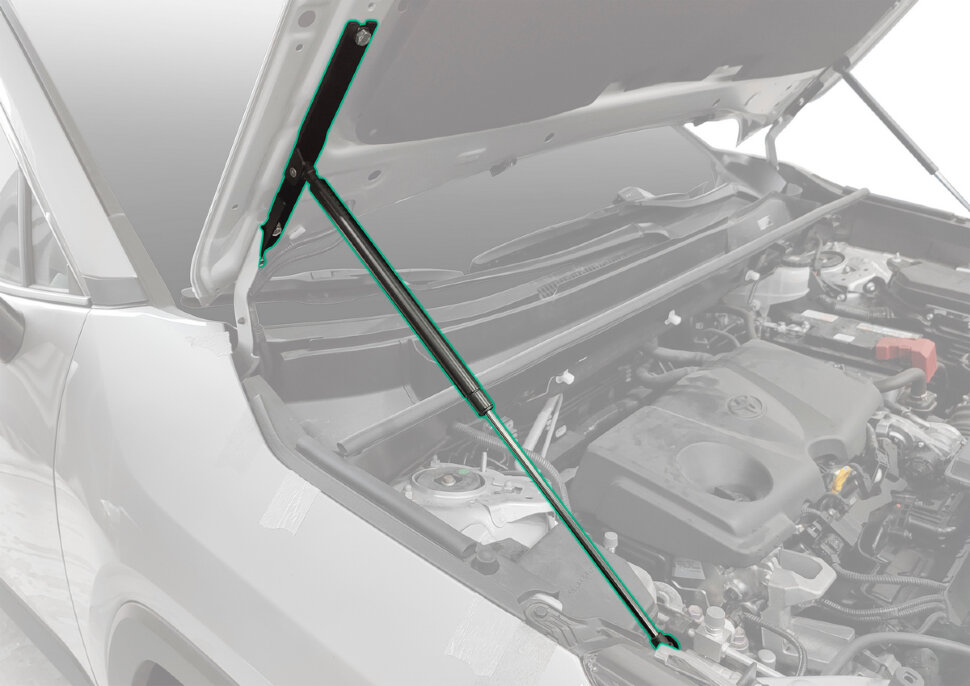 Газовые упоры капота Pneumatic для Toyota RAV 4 XA50 2019-н.в., 2 шт., KU-TY-RV04-02