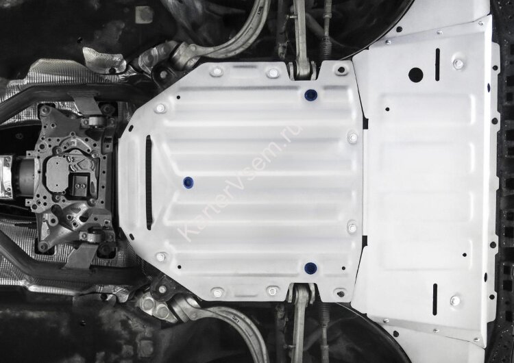 Защита картера и КПП Rival для Audi Q8 2018-н.в., штампованная, алюминий 3 мм, с крепежом, 2 части, K333.0330.1