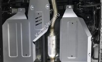 Защита топливного бака и редуктора Rival для Mitsubishi ASX 4WD 2010-2020 2020-н.в., штампованная, алюминий 3 мм, с крепежом, 2 части, 333.4054.1