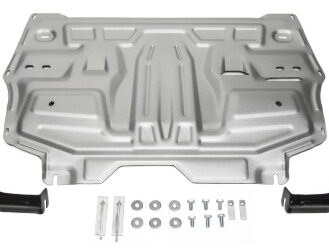 Защита картера и КПП Rival для Seat Ibiza IV 2008-2015, штампованная, алюминий 3 мм, с крепежом, 333.5842.1