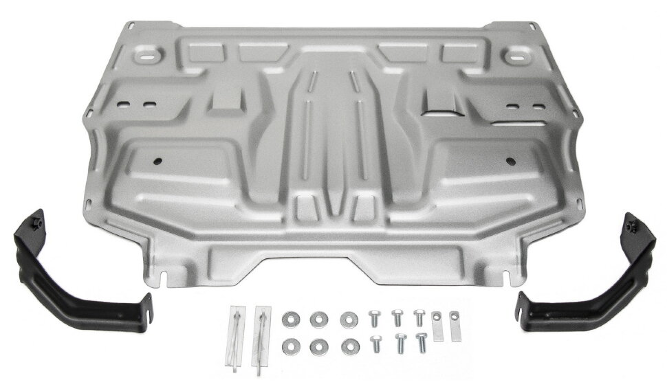 Защита картера и КПП Rival для Seat Ibiza IV 2008-2015, штампованная, алюминий 3 мм, с крепежом, 333.5842.1