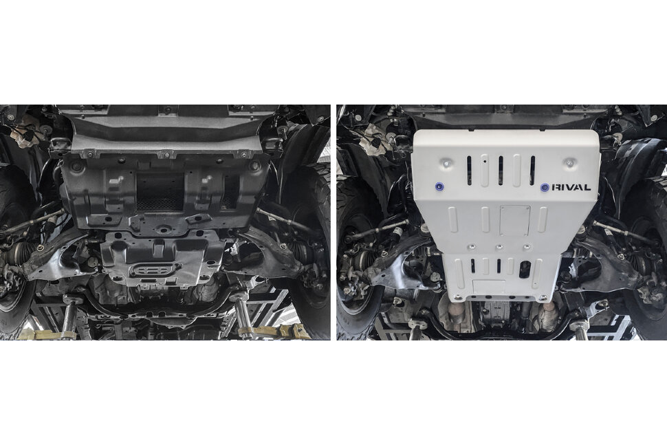 Защита картера Rival для Toyota Land Cruiser Prado 150 4WD 2009-2020 2020-н.в., алюминий 6 мм, с крепежом, штампованная, 2333.9542.1.6